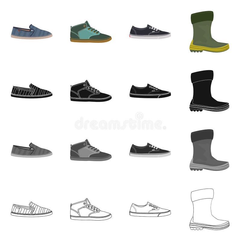 Isolated Object of Shoe and Footwear Icon. Set of Shoe and Foot Vector ...
