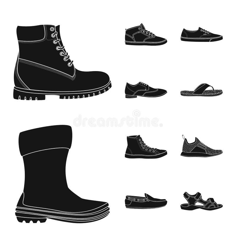 Isolated Object of Shoe and Footwear Symbol. Collection of Shoe and ...