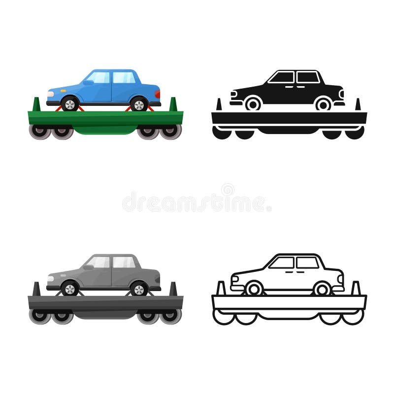 Isolated Object of Wagon and Cargo Symbol. Graphic of Wagon and Vehicle