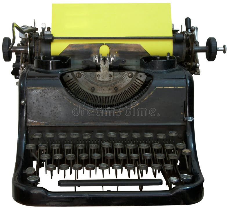 Isolated obsolete vintage typewriter