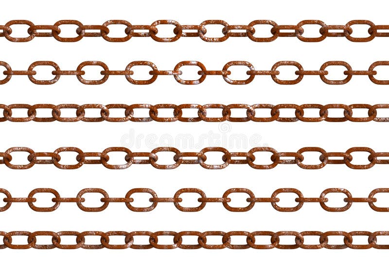 Old rust chain isolated