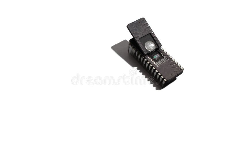 Isolated open integrated circuit casting shadow royalty free stock photos