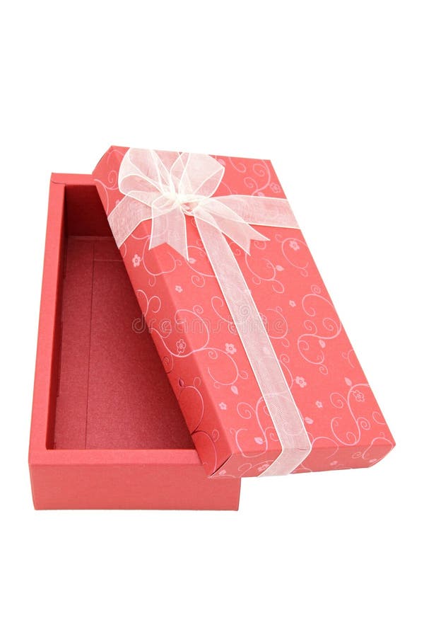 Isolated open red holiday gift box