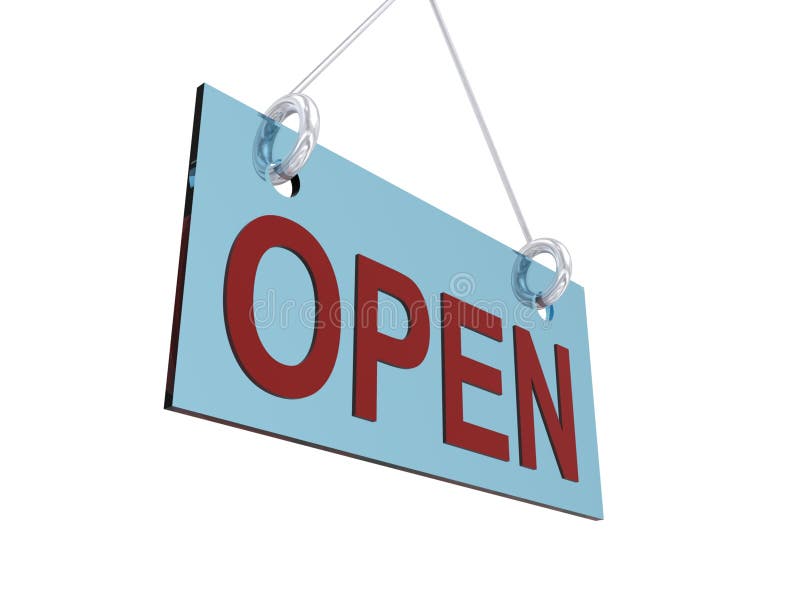 Isolated open sign royalty free illustration
