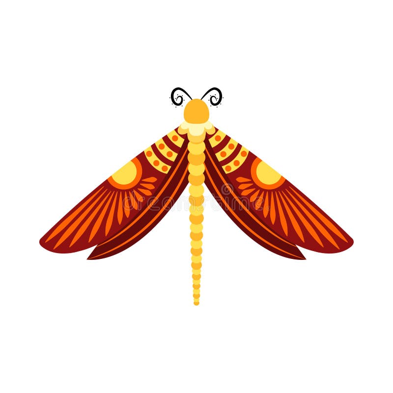 Isolated Orange Dragonfly Vector Illustration Stock Vector