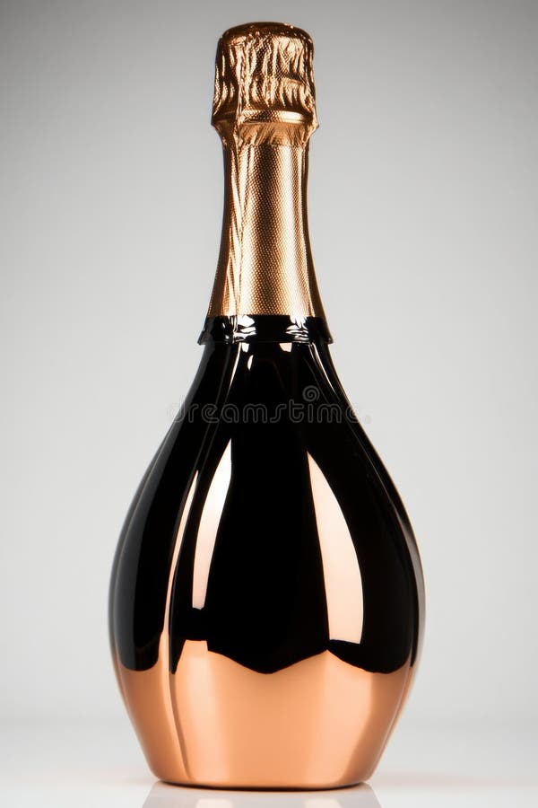 Isolated over a white background is a realistic mockup of a champagne bottle royalty free stock photography