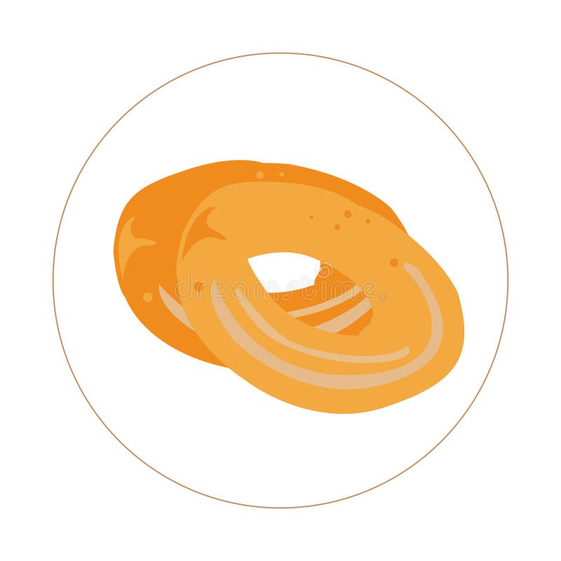 Isolated pair of bagels stock vector. Illustration of button 92195945