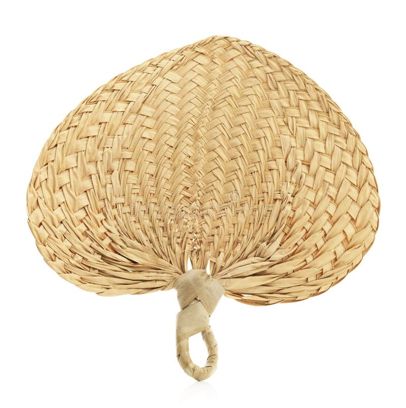 Straw fan stock photo. Image of oriental, craft, floral 17512938