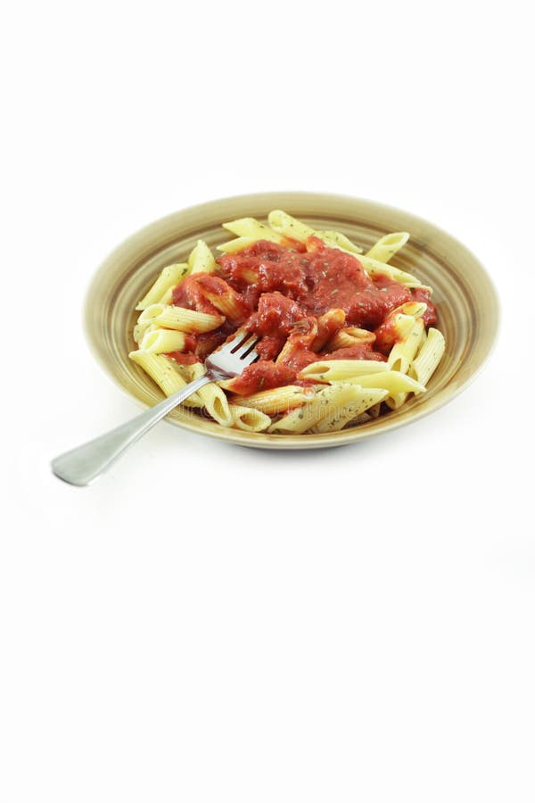 Isolated pasta with fork stock photo. Image of vertical 4593954
