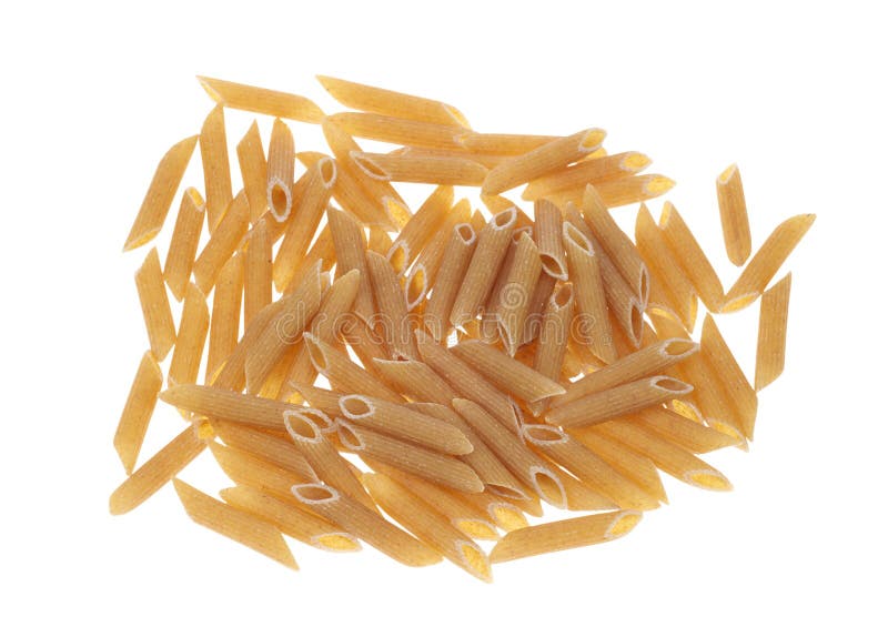 Isolated penne rigate pasta