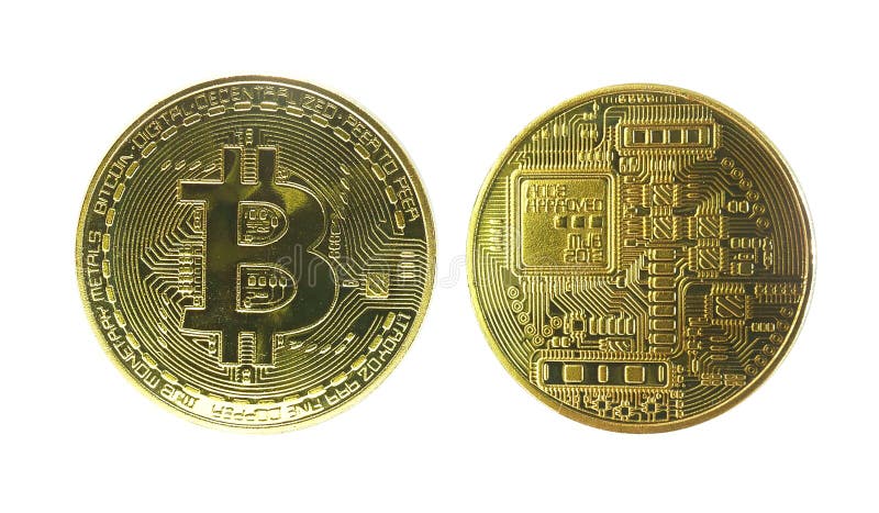 Isolated Physical Bitcoin Front And Back Isolated Stock ...