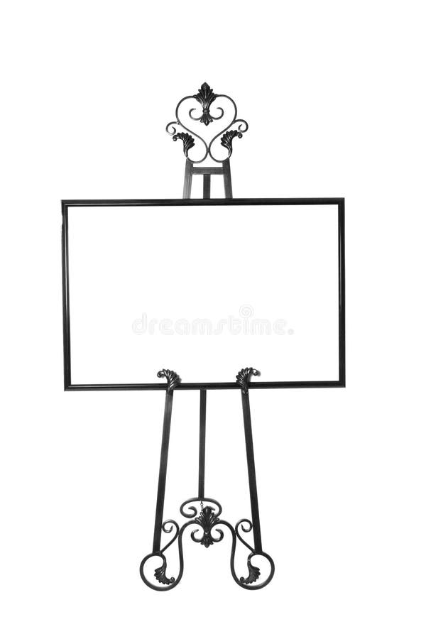 Isolated Picture Frame on Easel with Copy Space