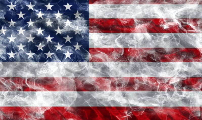 An isolated picture of the smoke shape of the US flag on a black background. Ai generated abstract flag stock images, royalty-free photos and pictures