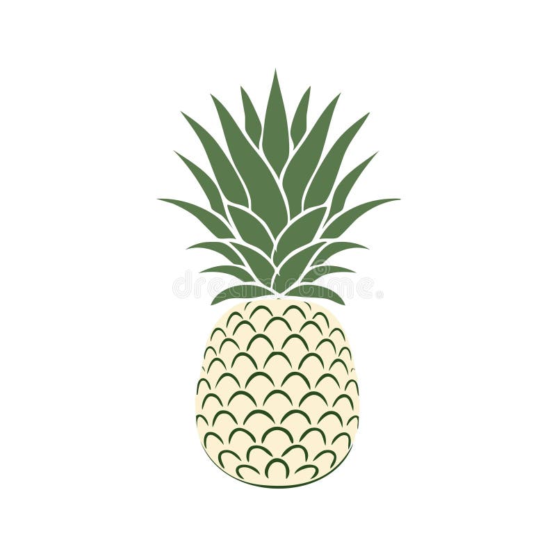 Isolated Pineapple Fruit Illustration Tropical Food Icon Design royalty free illustration