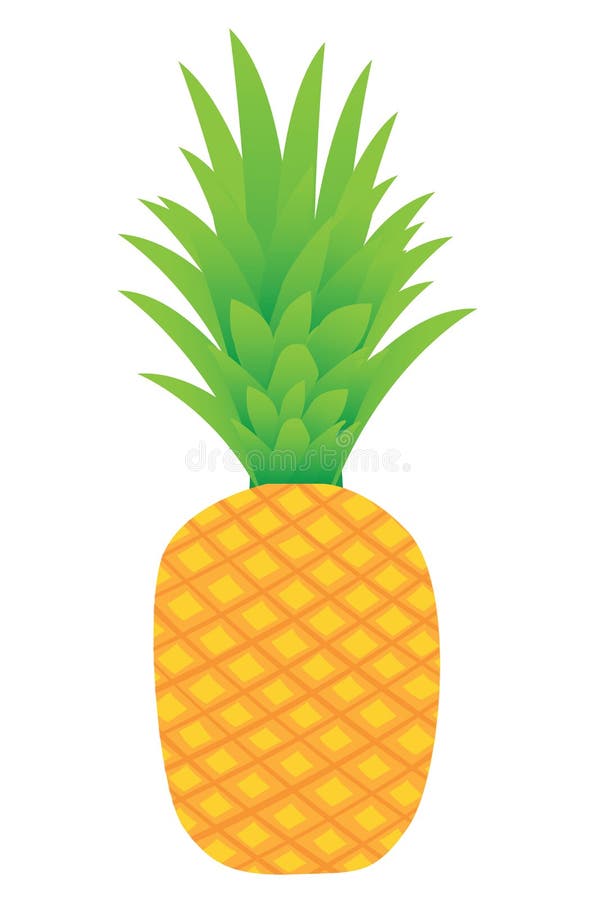 Isolated pineapple fruits royalty free illustration