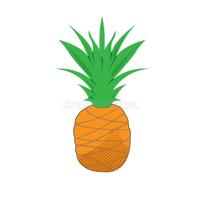 Isolated pineapple. Halftone style royalty free illustration