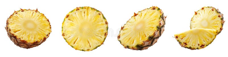 Isolated pineapple slice, clipping path, full depth of field vector illustration