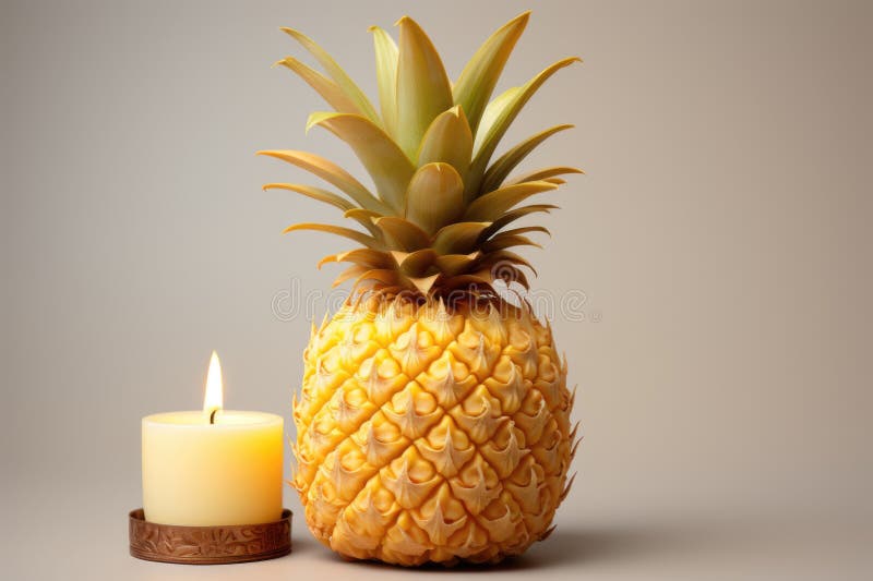 Isolated pineapple in white wit stock illustration