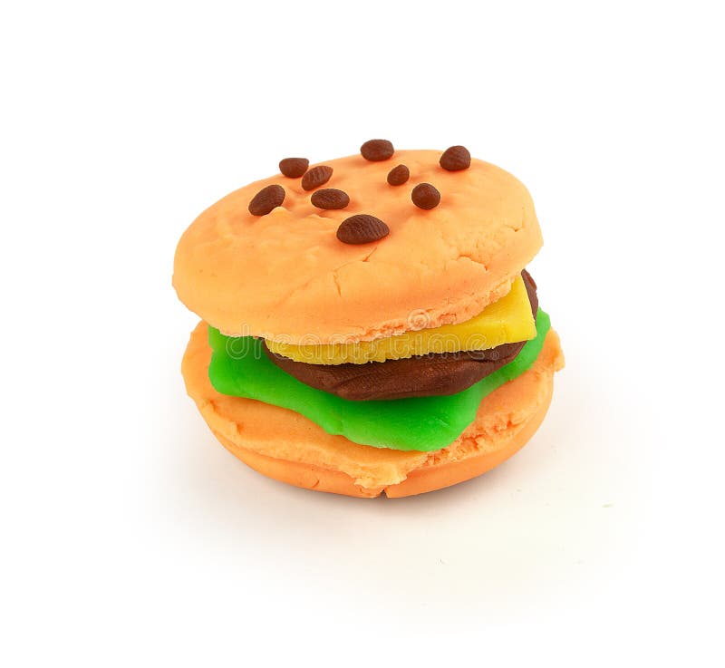 Isolated playdough hamburger stock images