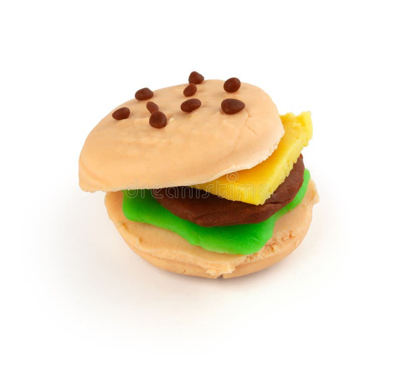 Isolated playdough hamburger royalty free stock image