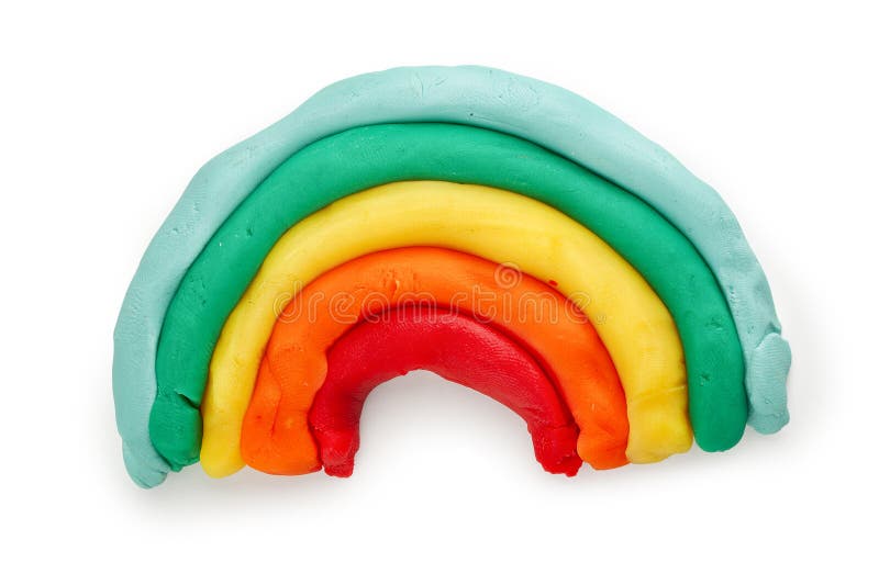 Isolated playdough rainbow royalty free stock image