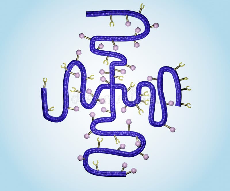 Isolated Polymer-drug conjugates 3d rendering royalty free illustration