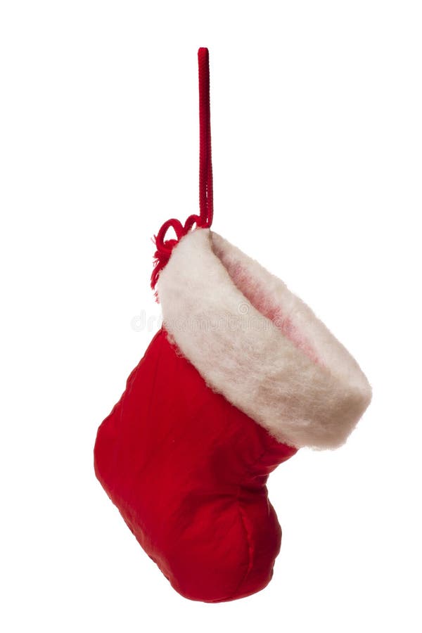 Isolated red christmas stocking