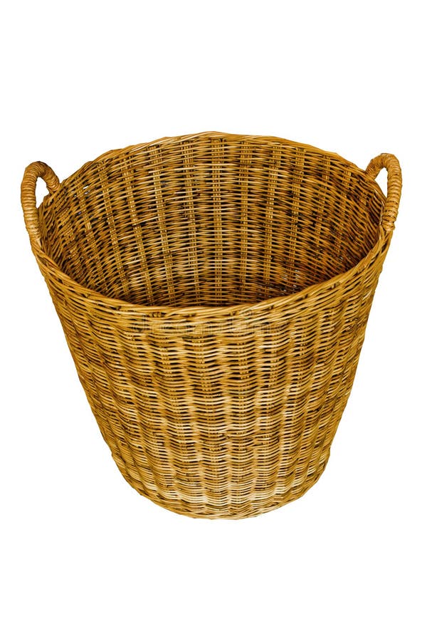 Isolated Round Woven Straw Basket Stock Photo Image of empty, twist