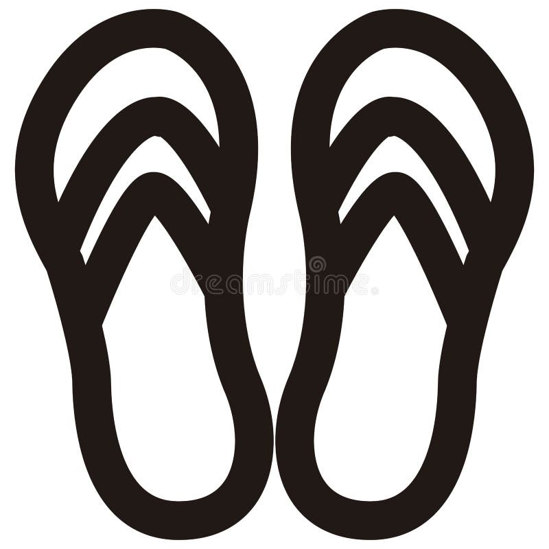 Isolated sandals outline vector illustration