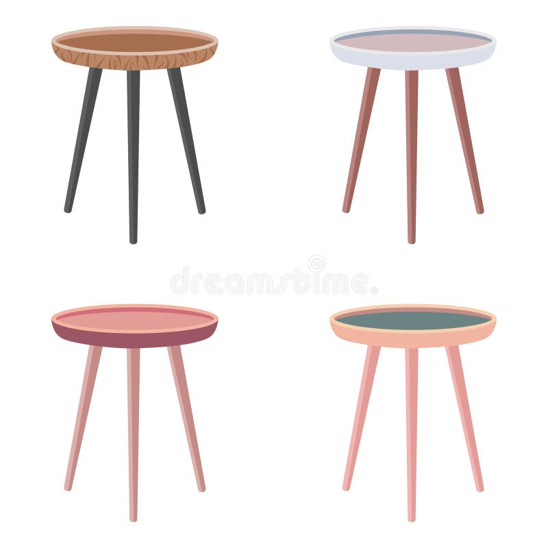 Isolated set of coffee tables stock illustration