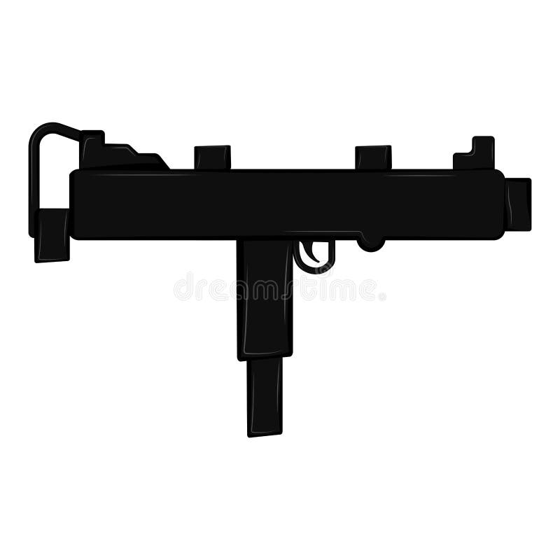 Silhouette of a Automatic Weapon Stock Vector Illustration of defense