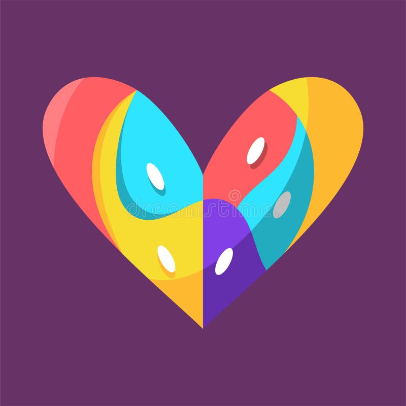 Isolated Sketch of a Colored Heart Shape Stock Vector Illustration of