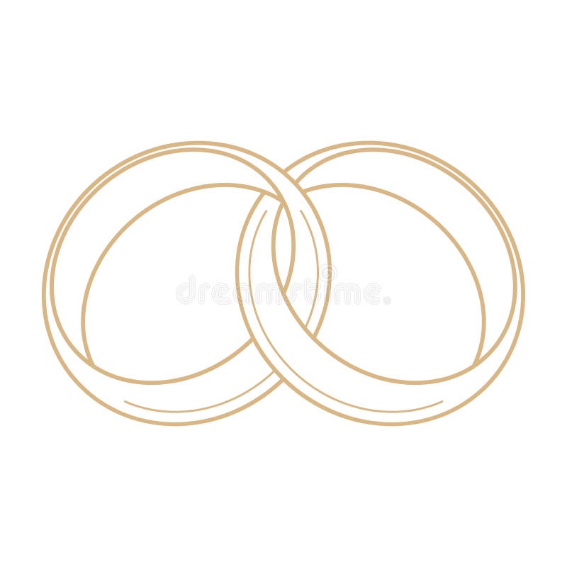 Isolated Sketch of a Pair of Wedding Rings Vector Stock Vector