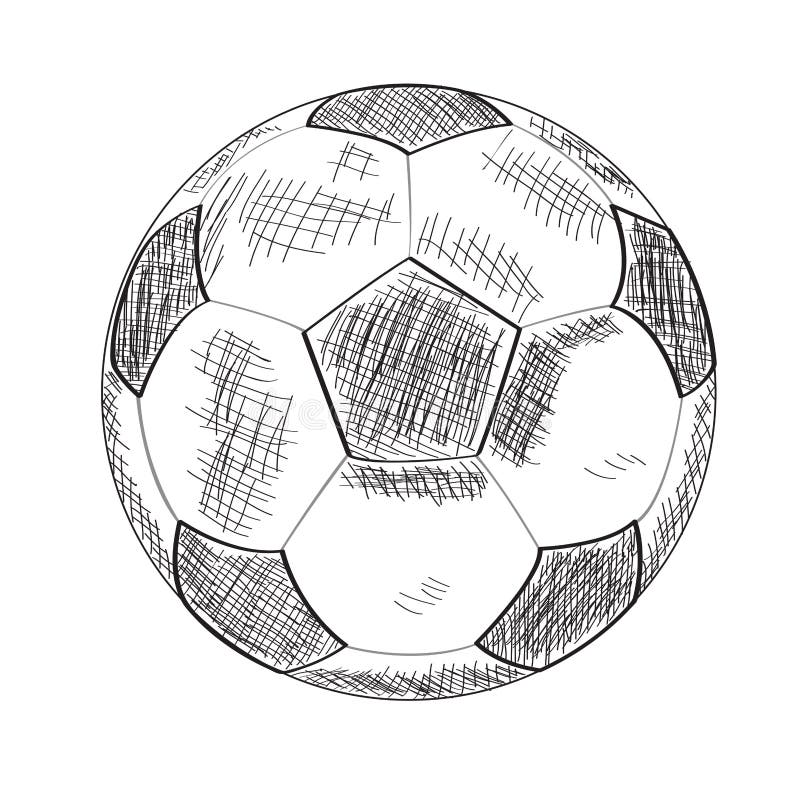 Sketch of a soccer ball stock vector. Illustration of sphere - 100746279