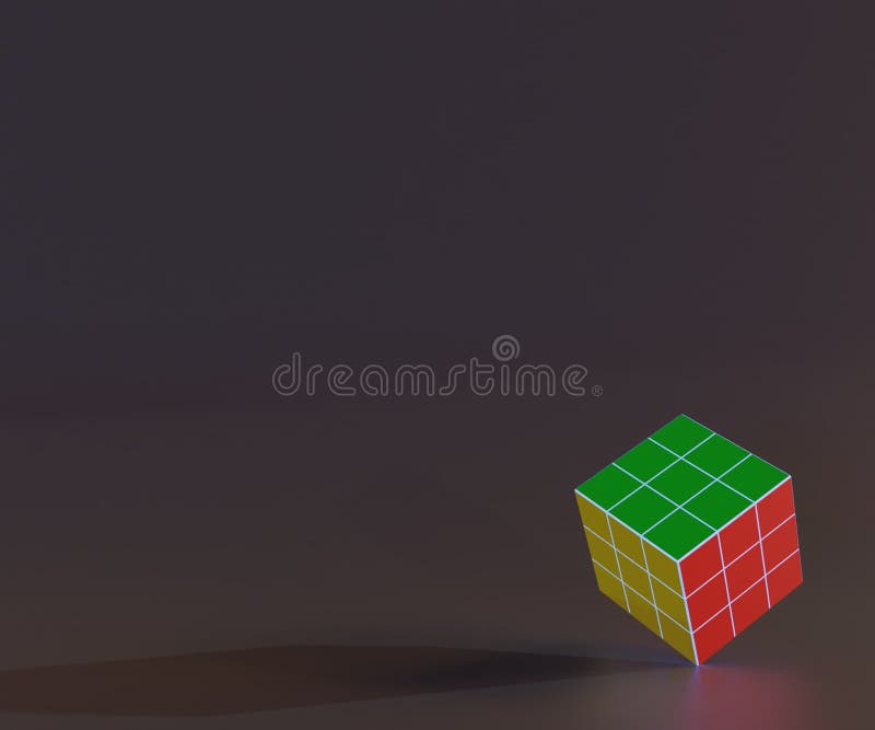 Isolated solved puzzle cube in the black background royalty free illustration