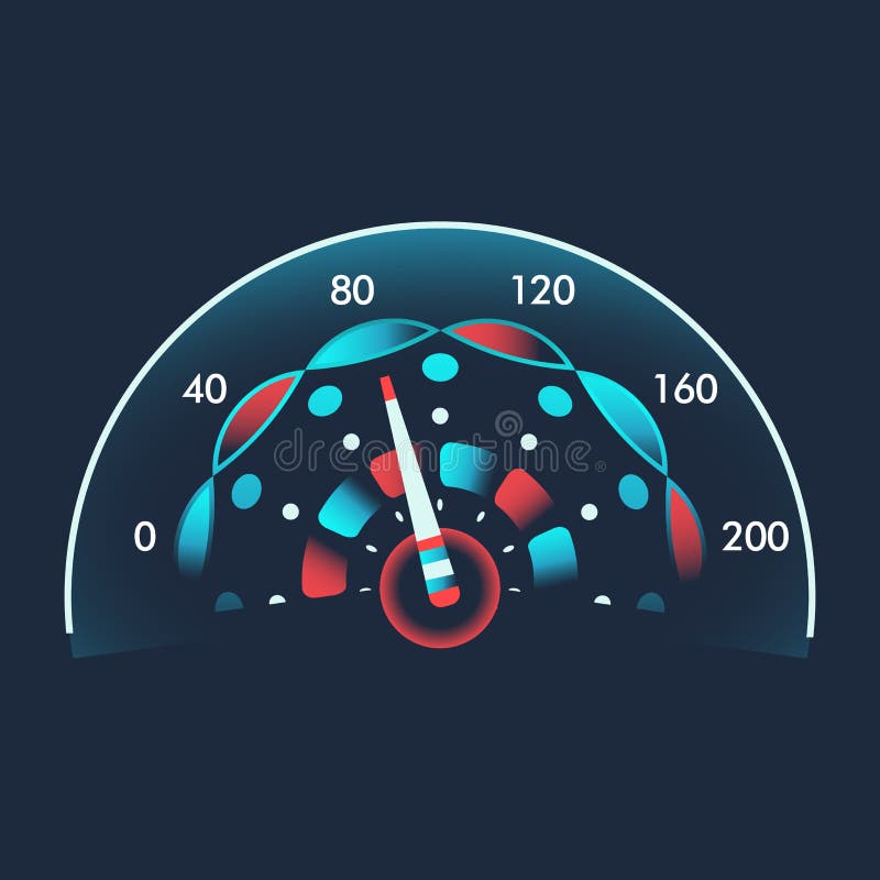 Isolated Speedometers for Dashboard. Device for Measuring Speed and