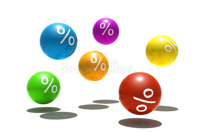 Isolated spheres with percent symbol