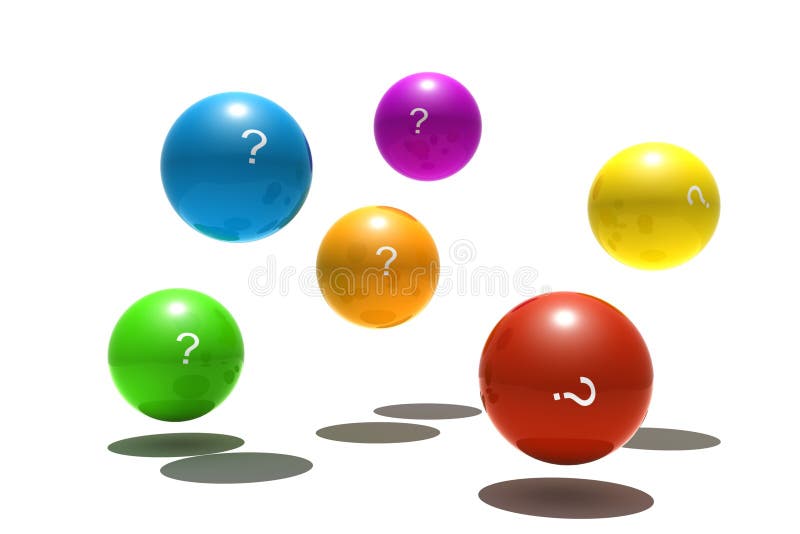 Isolated spheres with question-mark symbol