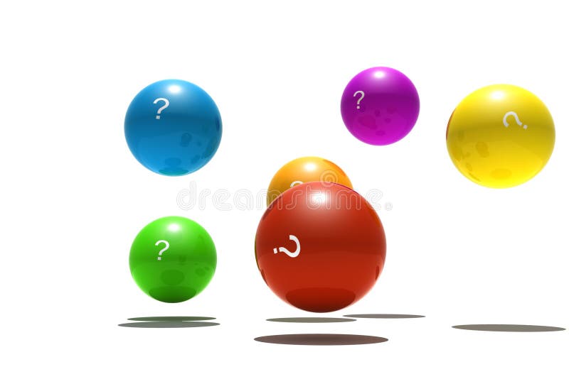 Isolated spheres with question-mark symbol