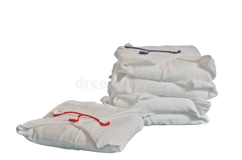 Isolated Stack of Classical Square White Cloth Diapers Stock Image