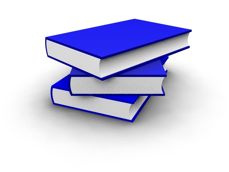 Isolated Stack Coloured Blue Books Stock Illustration ...