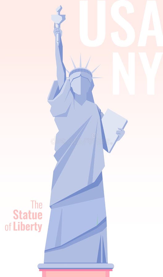 Isolated Statue of Liberty on Background. Flat Vector Illustration ...