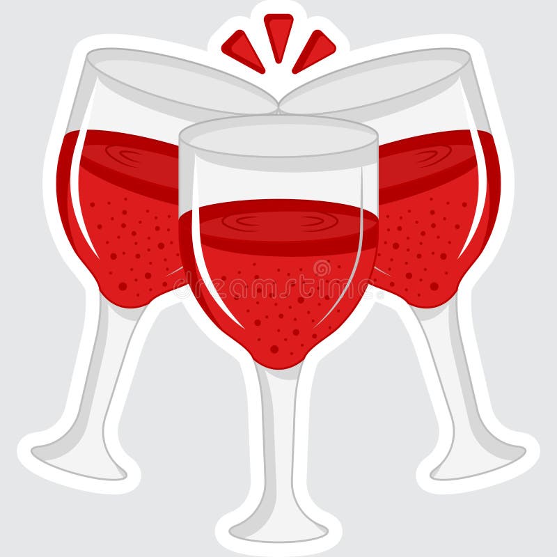 Cheers  Sticker. Yellow Emoji Character with Glass of Wine in