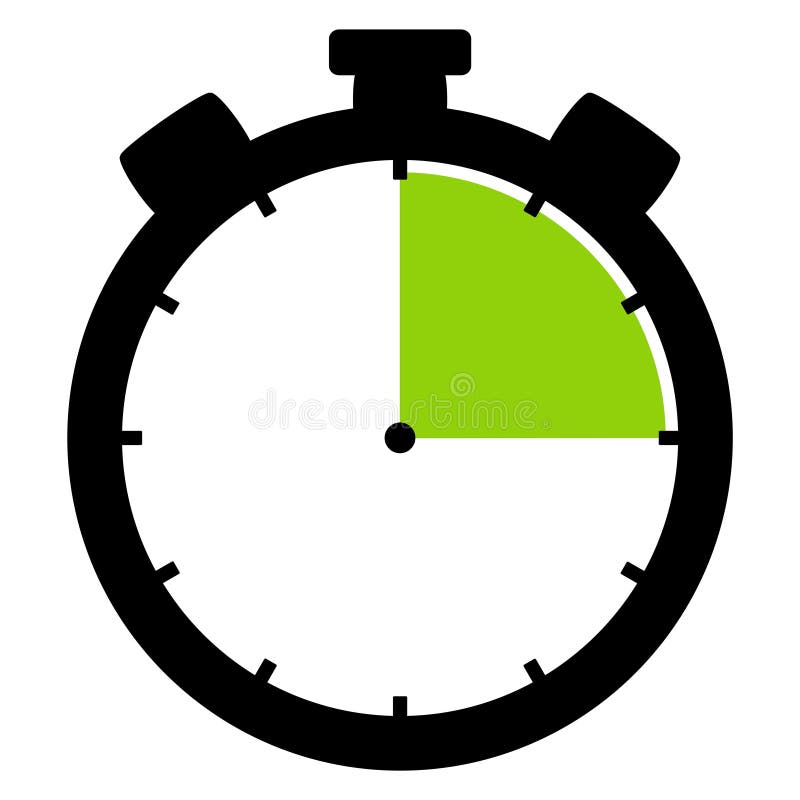 Premium Vector  Clock icon with 15 minute time interval. quarter of hour.  countdown timer or stopwatch symbol