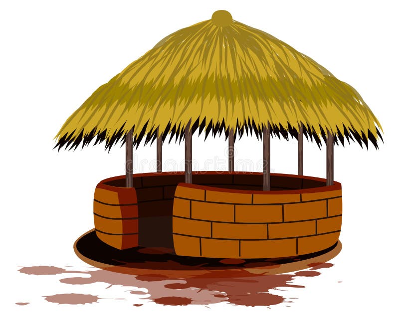 Straw hut vector design stock vector. Illustration of domestic 122191888