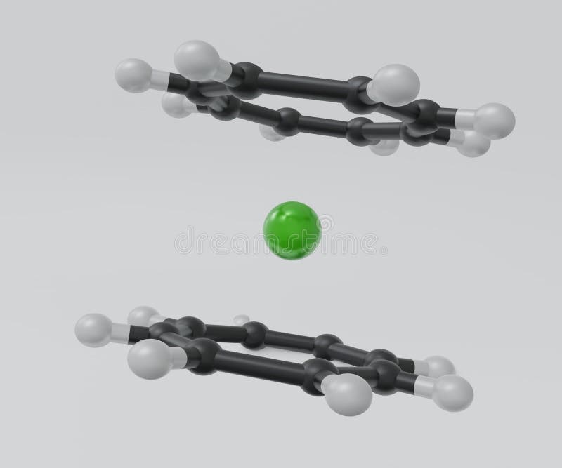 Isolated Structure of Americium the Uranocene with a uranium 3d rendered royalty free illustration