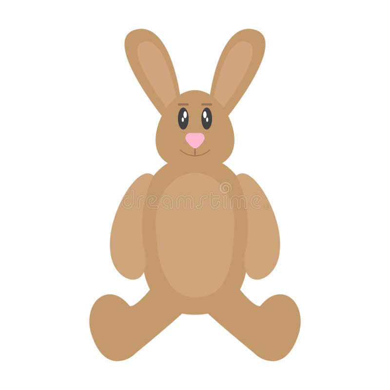 Isolated stuffed rabbit toy