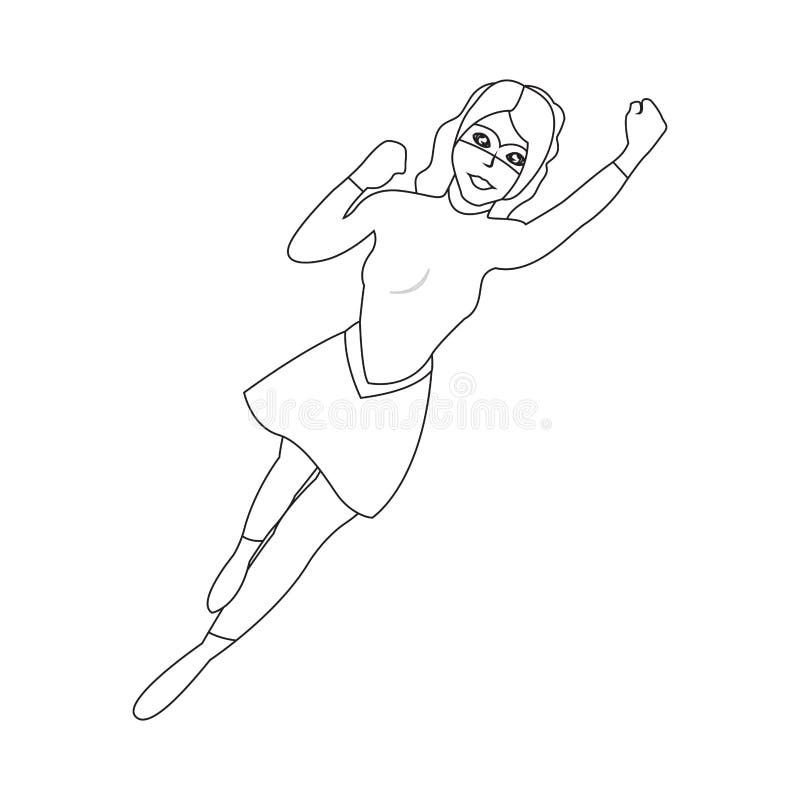 Superwoman Cartoon Character Sketch Stock Vector - Illustration of ...