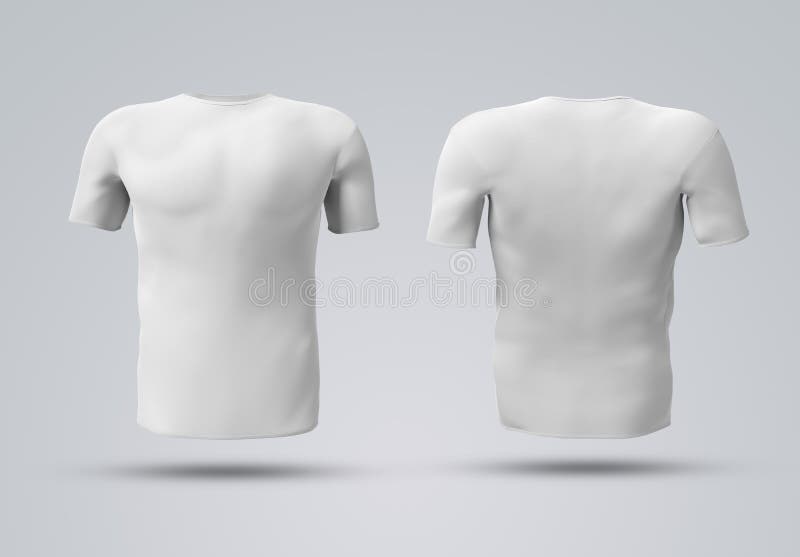 White t-shirt front back template realistic 3d Vector Image