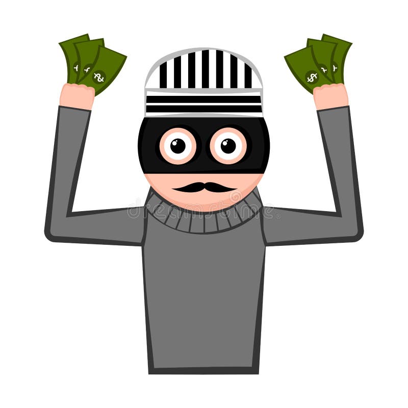Isolated thief cartoon stock vector. Illustration of robbery - 138505324
